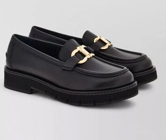 Ferragamo leather lug loafers