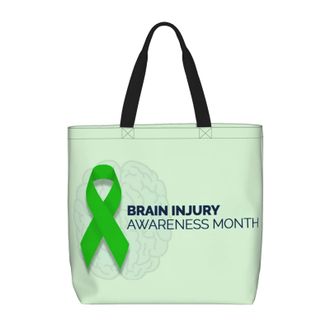 Generic Women Handbag Traumatic Brain Injury Awareness Month Women Beach Bag Large Capacity Waterproof Shoulder Bags, For Holiday, Gym, Christmas, Wedding, Sc