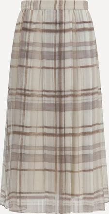 Brunello Cucinelli Silk Midi Skirt Female 38