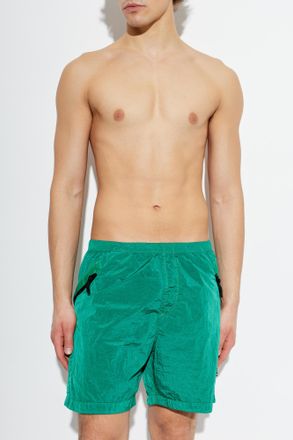 Stone Island Shorts With Logo Patch, Mens, Green