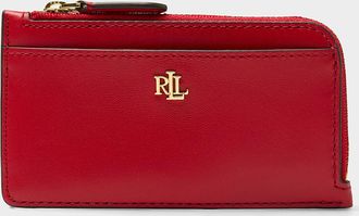 Lauren Ralph Lauren Womens Solid zipped minimalist card holder