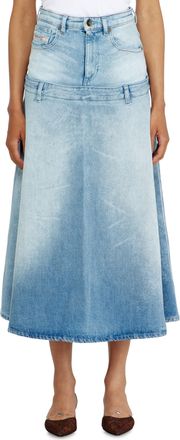 Diesel Denim skirt with layered design - Skirts - Woman - Blue