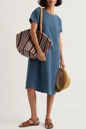 Seasalt Cornwall Linen A-Line Dress in Dusk at Nordstrom, Size 12