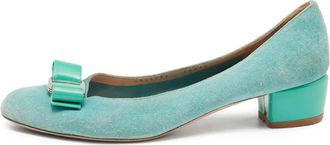 Ferragamo Vara-bow block-heel pumps - Blue
