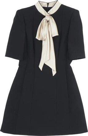 Valentino Wool and Silk Mini Dress - Dames - Korte kleedjes - Zwart - M - Wol - Kleedjes