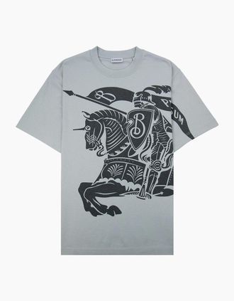Burberry Mens Burberry Ekd Cotton T-shirt Winter Blue - Grey - Size: 40