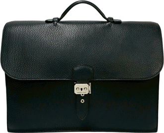Hermès Black Fjord Leather Briefcase (Pre-Owned)
