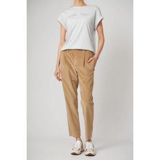 Brunello Cucinelli Tan Corduroy Pleated Trousers, Brand Size 44 (US Size 10)