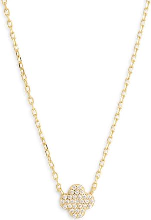 Argento Vivo Pavè Clover Pendant Necklace in Gold at Nordstrom Rack