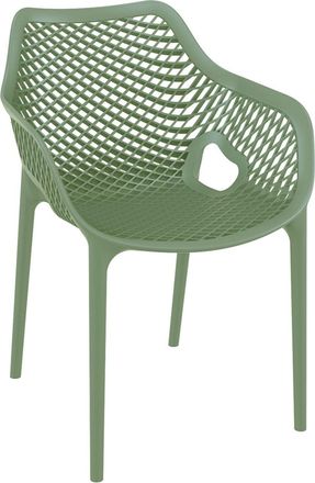 Global Interiors Hochwertiger Design Gartenstuhl Air mit Armlehnen - Gr&uuml;n
