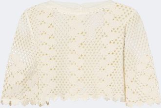 Poss&eacute; Saskia cropped crochet cotton top