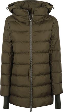 Herno A-Shape Jacket - Dames - Gewatteerde jassen - Groen - M - Wol - Jassen