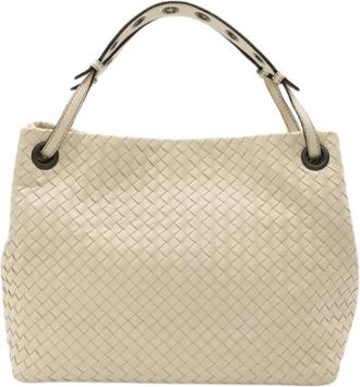 Bottega Veneta Pre-owned Intrecciato Leren Tote Bag - Dames - Vintage Schoudertas - Beige - ONE Size - Leer - Vintage