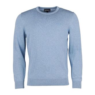 Barbour Round-neck Knitwear, male, Blue, Size: XL Round Neck Pima Cotton Sweater