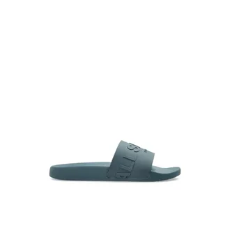 AllSaints Sliders, male, Blue, Size: 11 US Biggy Slip On Logo Sliders