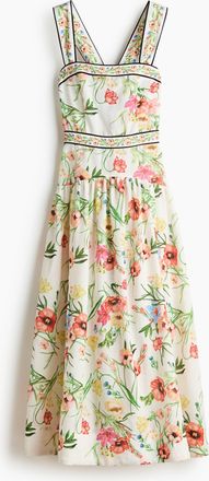 H&M Kleid mit Bindedetail - Cremefarben/Gebl&uuml;mt