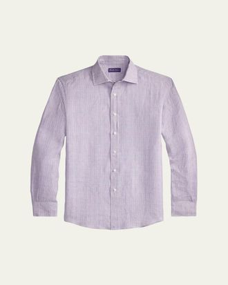 Ralph Lauren Purple Label Glen Check Linen Shirt