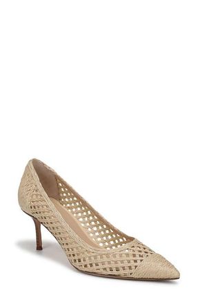 Veronica Beard Rita Raffia Pointed Toe Pump in Natural at Nordstrom, Size 8.5