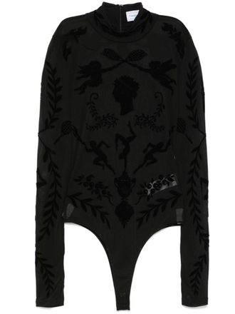 Casablanca Body con effetto devoré - Nero