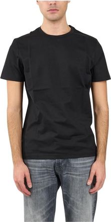 Dondup T-shirt met logo-borduursel en ronde hals - Heren - T-shirts - Zwart - M - Katoen - Tops