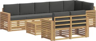 vidaXL Conjunto De Sof&aacute;s De Exterior 9 Uds. Blanco Y Antracita Vidaxl