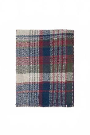 Moismont Plaid Wool Blanket In Navy Blue