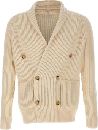 Paolo Fiorillo Rope Cardigan - Heren - Vesten - Beige - 2XL - Truien & Vesten
