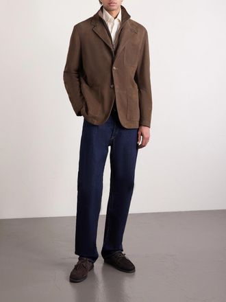 Canali Bruma Layered Suede Jacket
