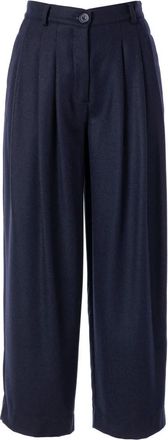 Jcsophie Stoffhose Paula Wide Leg - Dames - Wijde Broeken - Blauw - M - Wol - Broeken