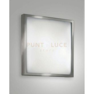 Fabas Luce Fabas Luce - osaka plafoniera bianca/nichel satinato L.30x30 in metallo e vetro 2 luci attacco E27