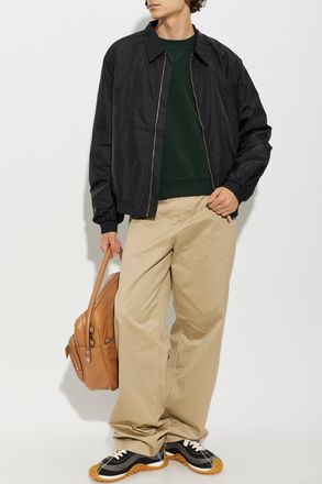 Acne Studios Cotton Sweatshirt With Embroidered Logo, Mens, Green