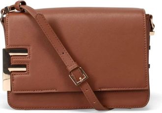 Fracomina Bruine Schoudertas met Verstelbare Band - Dames - Schoudertassen - Bruin - ONE Size - Polyester - Tassen