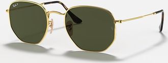 Ray-Ban Womens Hexagonal Flat Lense Sunglasses In Polished Arista Gold