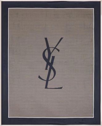 Saint Laurent Gestreept rechthoekig zijden sjaaltje - unisex - Wintersjaals - Veelkleurig - ONE Size - Accessoires