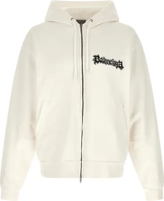 Balenciaga White Cotton Mens Sweatshirt