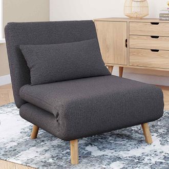 IDMarket Romeo Sof&aacute; Cama Convertible 1 Plaza 80x190 Cm Tejido Gris Antracita