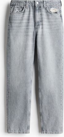 H&M Mom High Waist Ankle Jeans - Grau
