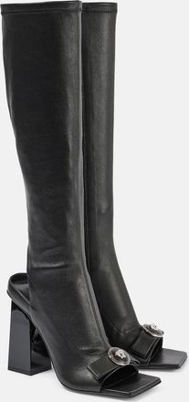 Versace Gianni Ribbon leather knee-high boots