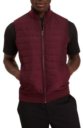 Ted Baker Pafavor Quilt Front Piqu&eacute; Vest in Maroon at Nordstrom, Size 5