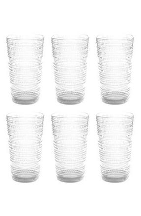 TarHong Beaded Set of 6 Jumbo Drinking Glasses in Clear at Nordstrom Rack