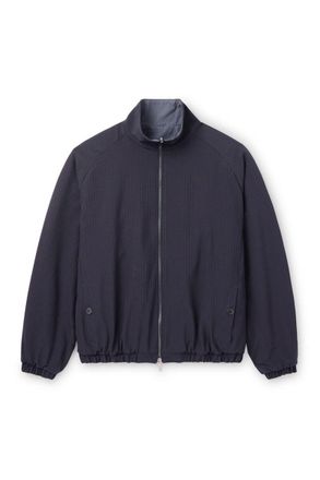Stòffa Reversible Wool-Seersucker and Poplin Bomber Jacket