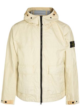 Stone Island Membrana Hooded Shell Jacket - Ivory - XL