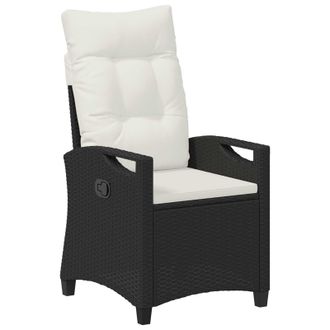vidaXL Silla De Jard&iacute;n Reclinable Negro Y Crema 56 X 60 X 112 Cm Vidaxl