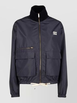 Miu Miu high collar coat front flap pockets