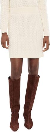 CeCe by Cynthia Steffe Cable Knit Mini Skirt Womens Skirt Vanilla : SM, Cotton/Nylon