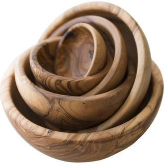 Be Home Olive Wood Nesting Bowls - Set of 6 at Nordstrom