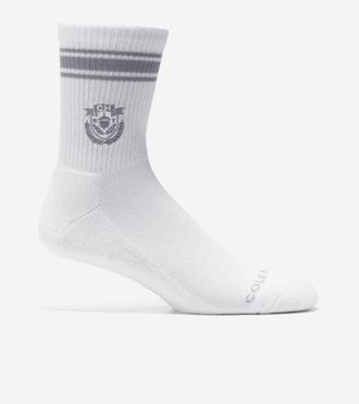 Cole Haan Mens Embroidery Quarter Socks - White Size Medium/Large