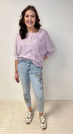 Democracy Dolman Sleeve Knit Top In Lavender