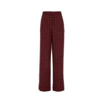 Moschino Zijden bedrukte broek - Dames - Straight fit broeken - Veelkleurig - M - Broeken