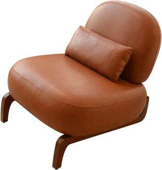 Urban Meuble Sill&oacute;n caramelo de piel sint&eacute;tica con patas de madera